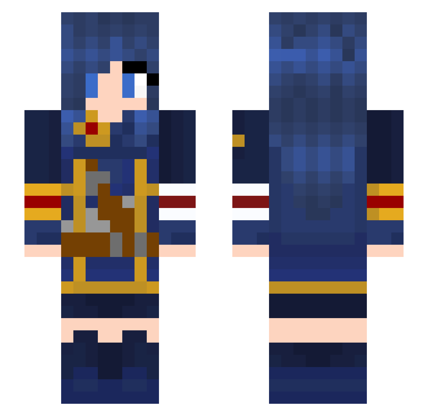 SaxSavage Minecraft skin, front and back view