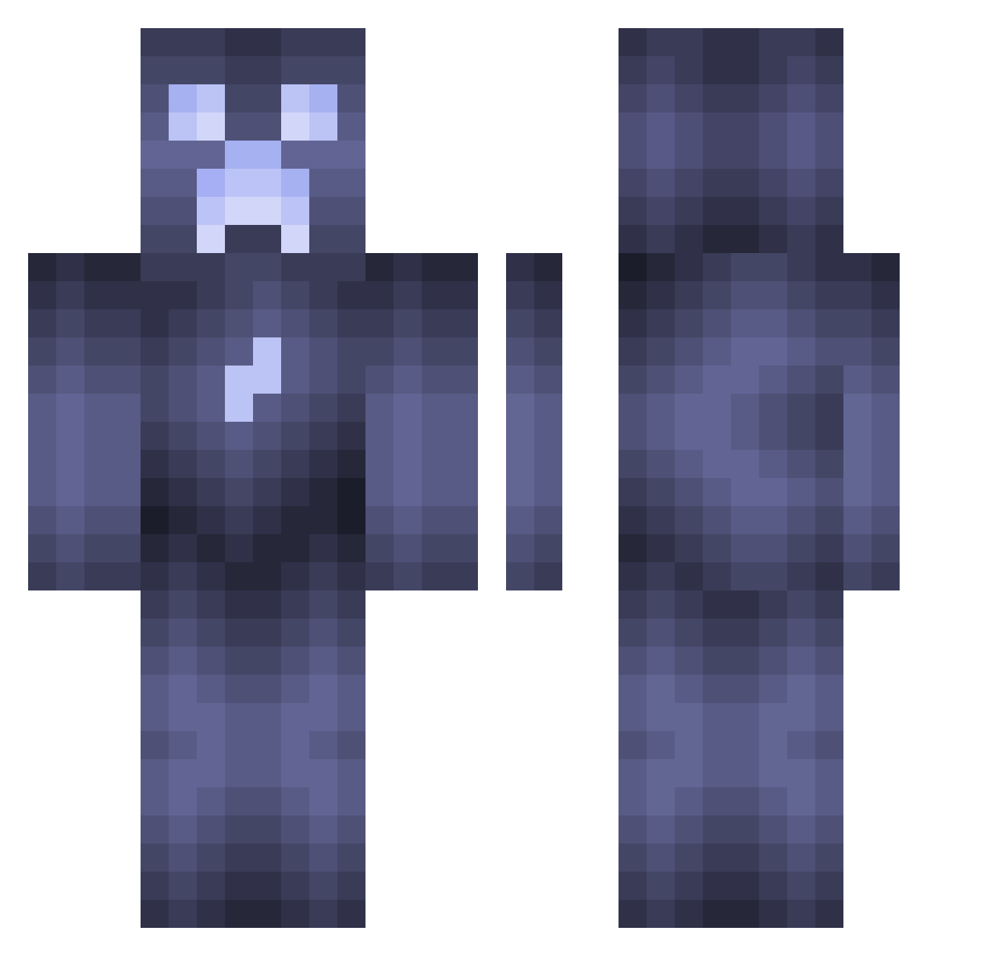 Trapper1234 Minecraft skin, front and back view