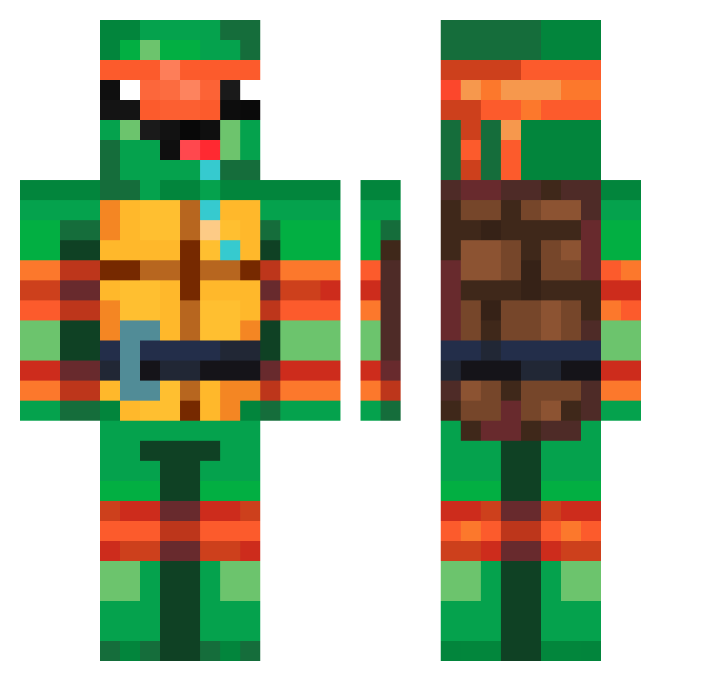 Discord_pokimone Minecraft skin, front and back view