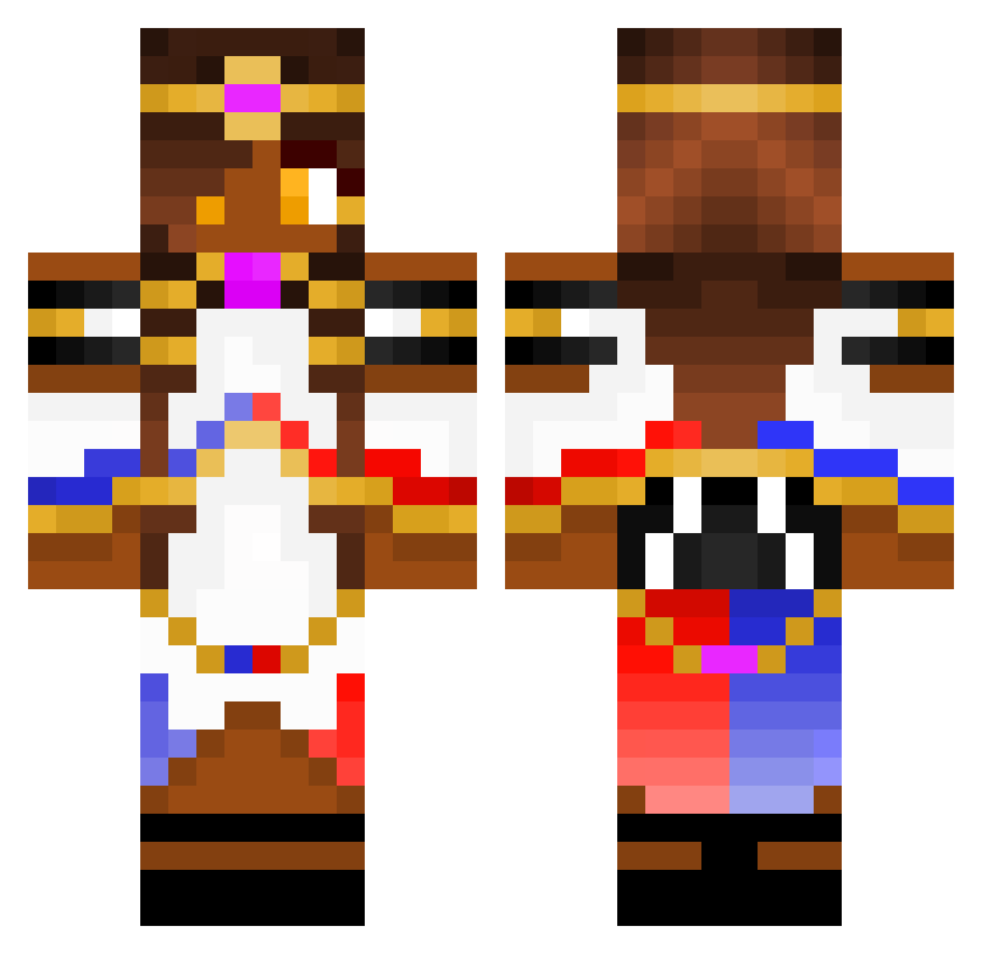 RagGamez Minecraft skin, front and back view