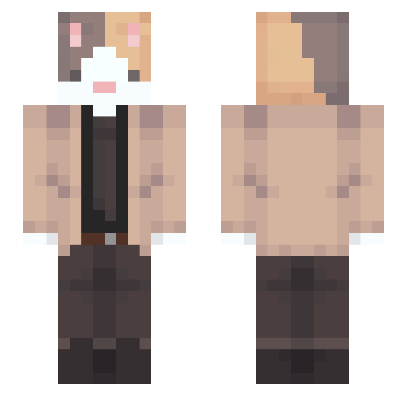 Carbon_dioxide Minecraft skin, front and back view