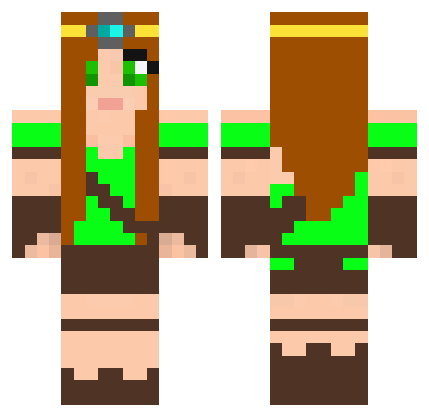 quatrefoil Minecraft skin, front and back view