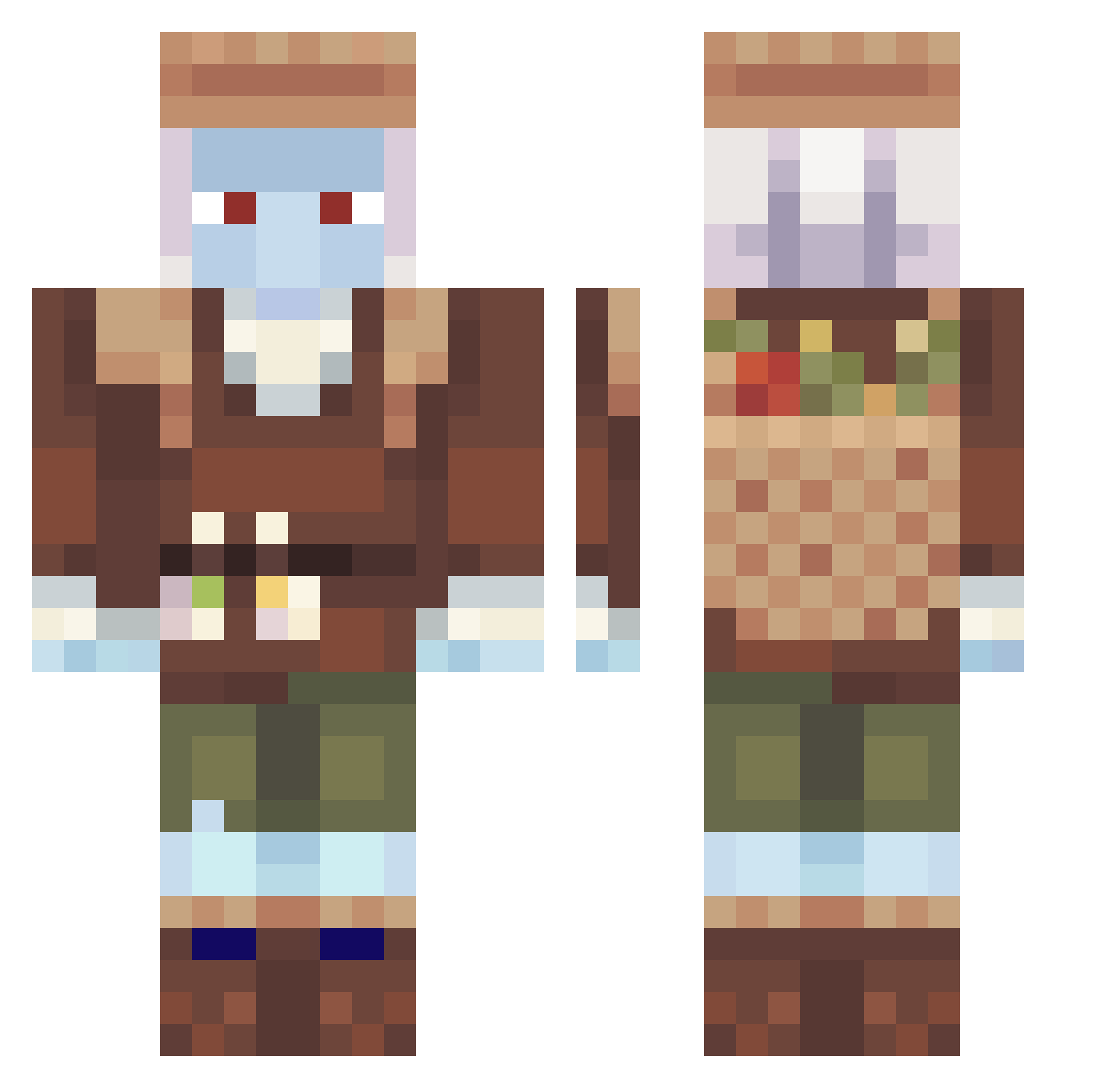 dinomonsimon Minecraft skin, front and back view