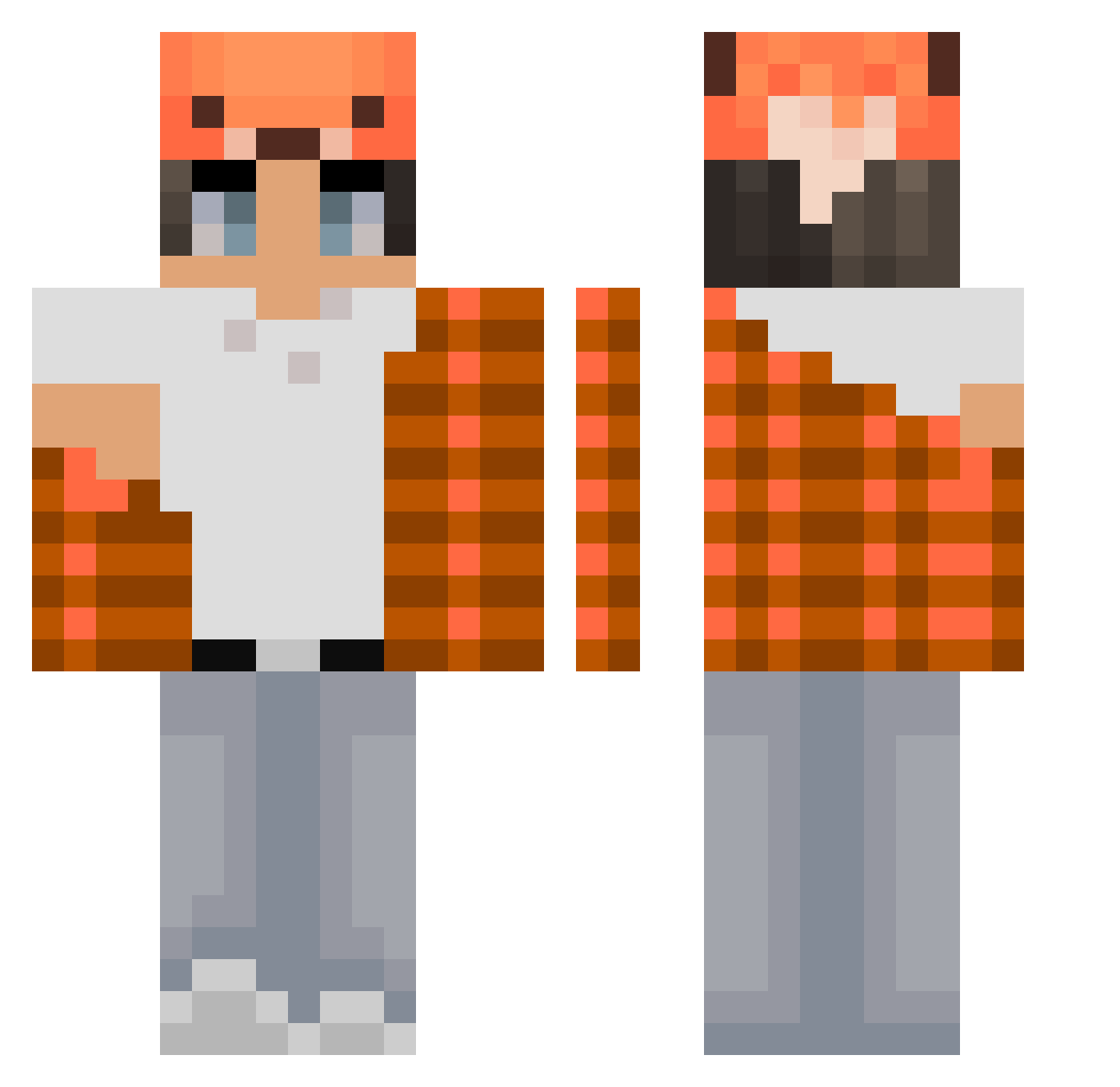 _foxy_king Minecraft skin, front and back view