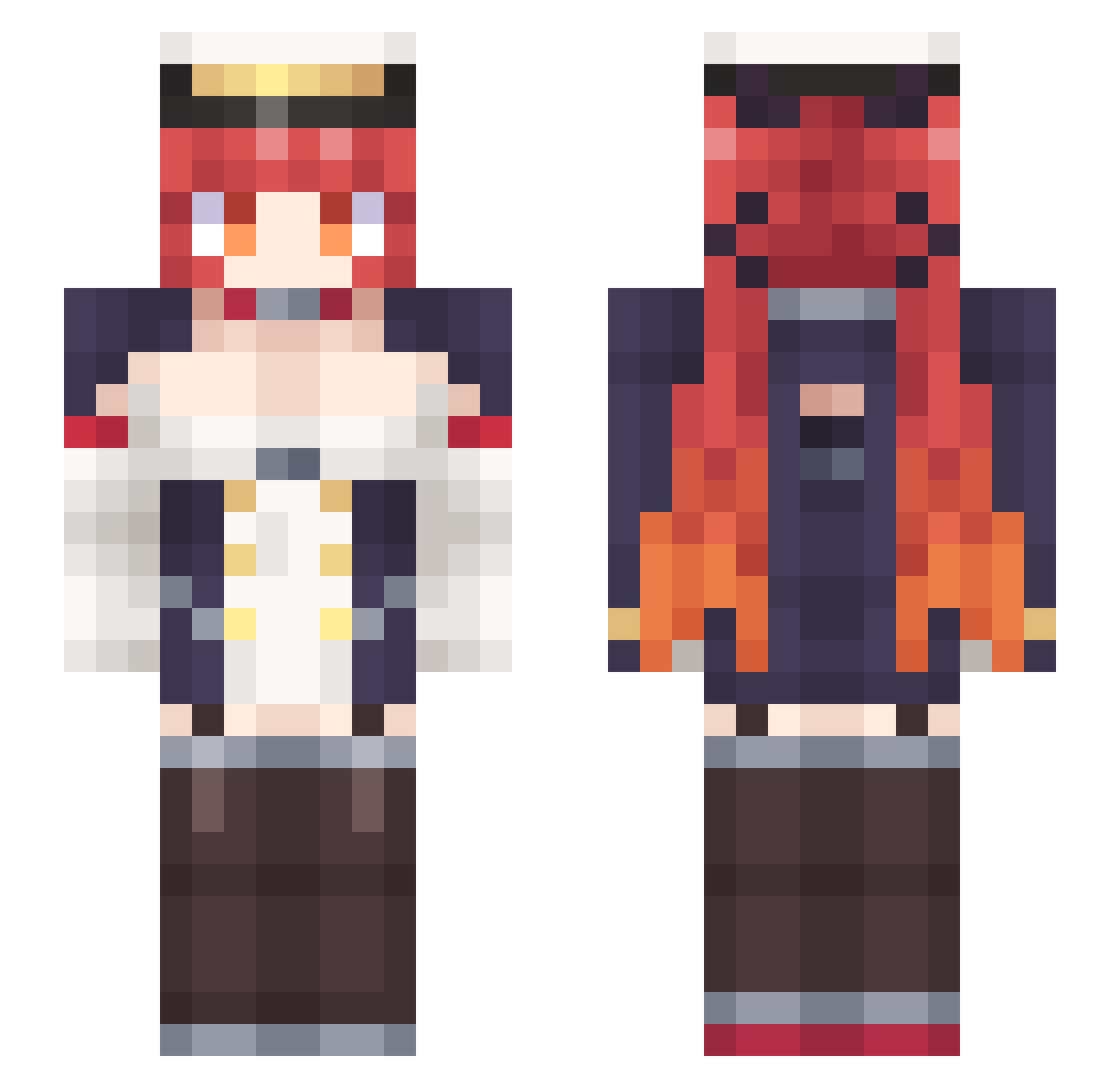 HololiveFan Minecraft skin, front and back view