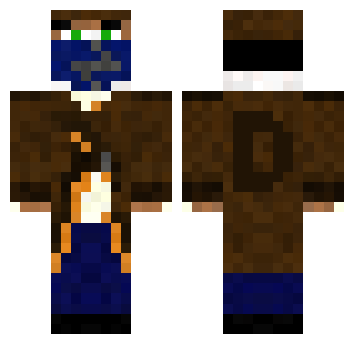 Daroga Minecraft skin, front and back view