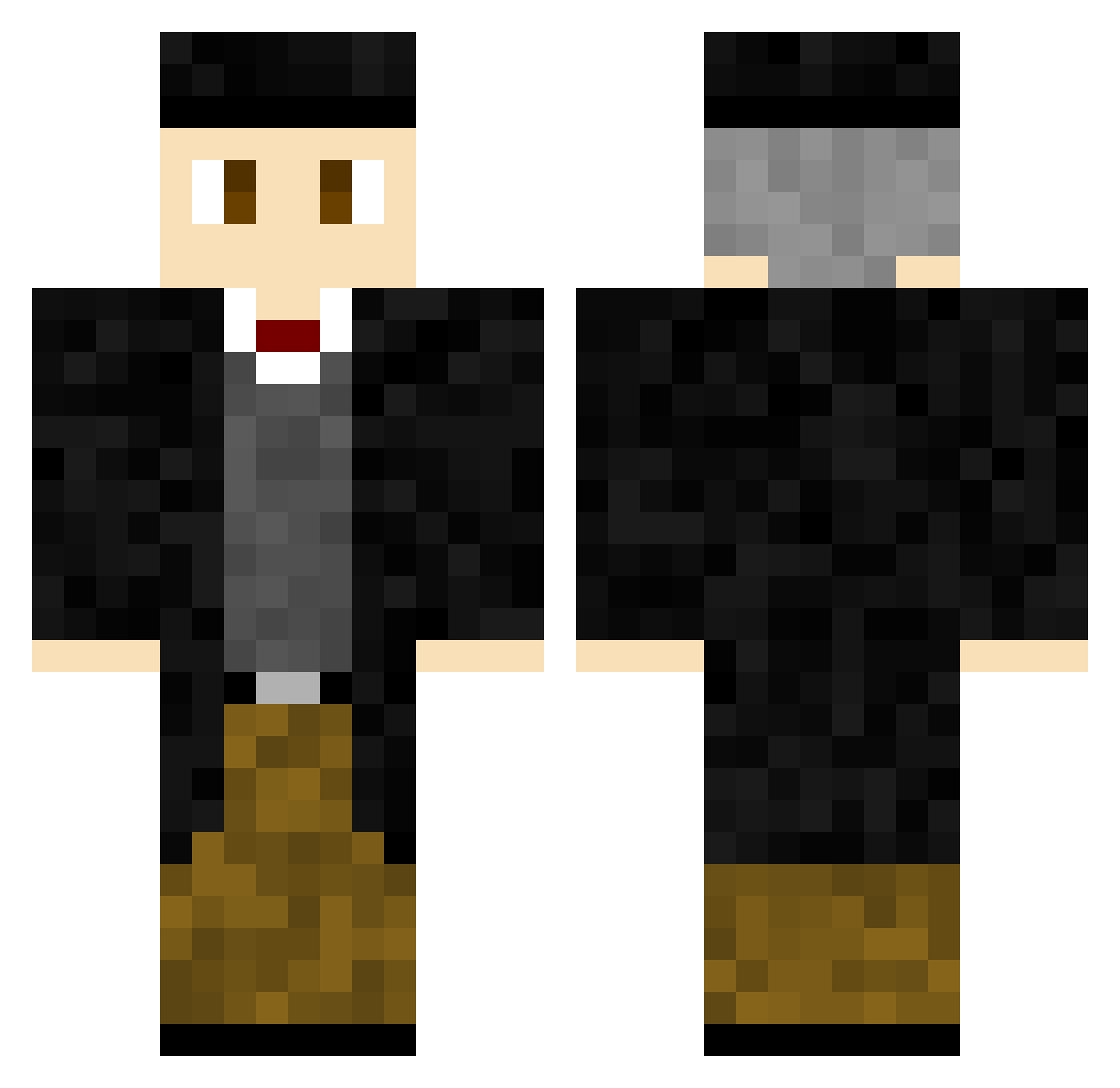 AliDuman Minecraft skin, front and back view