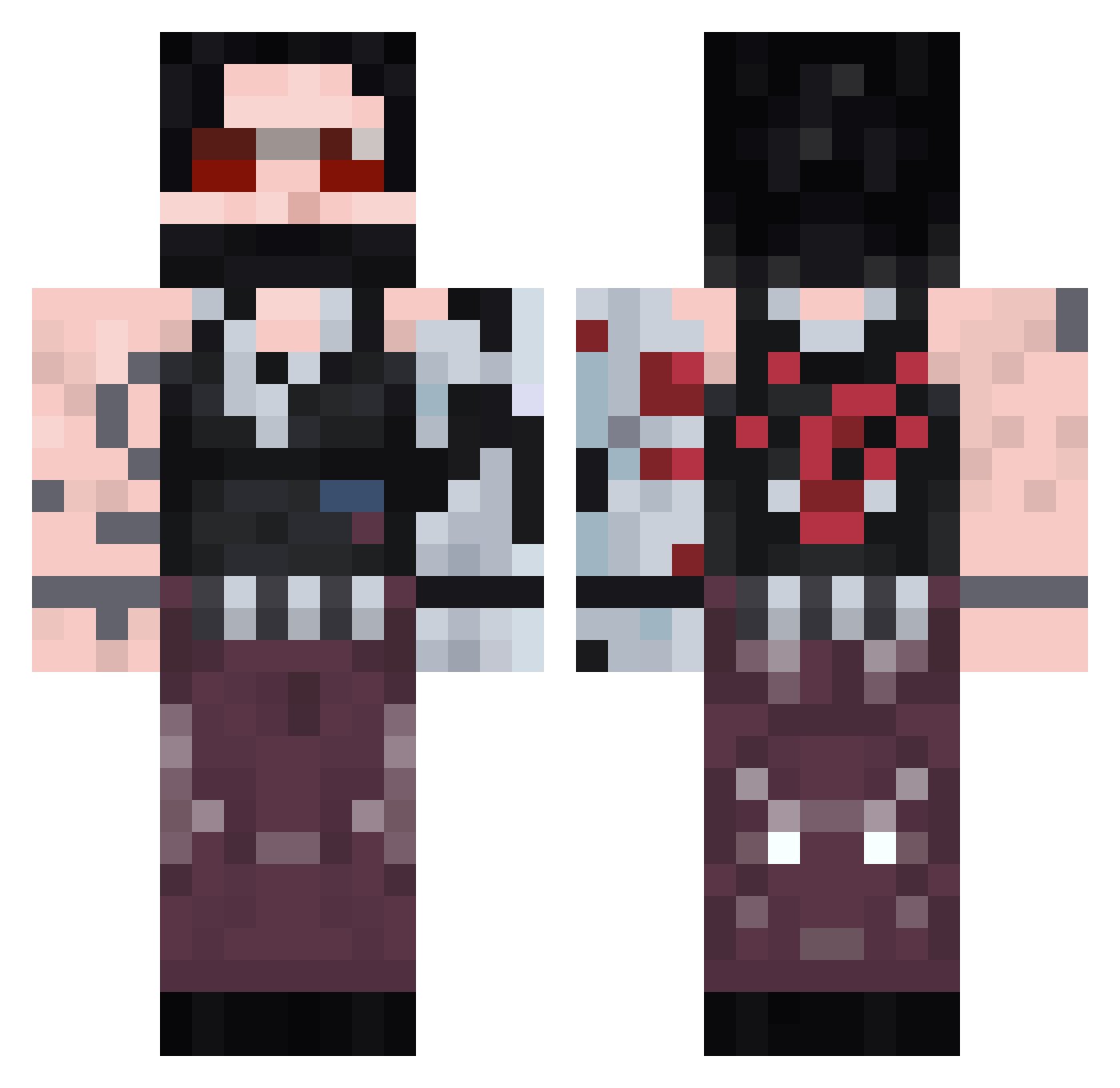 Sattva_ Minecraft skin, front and back view