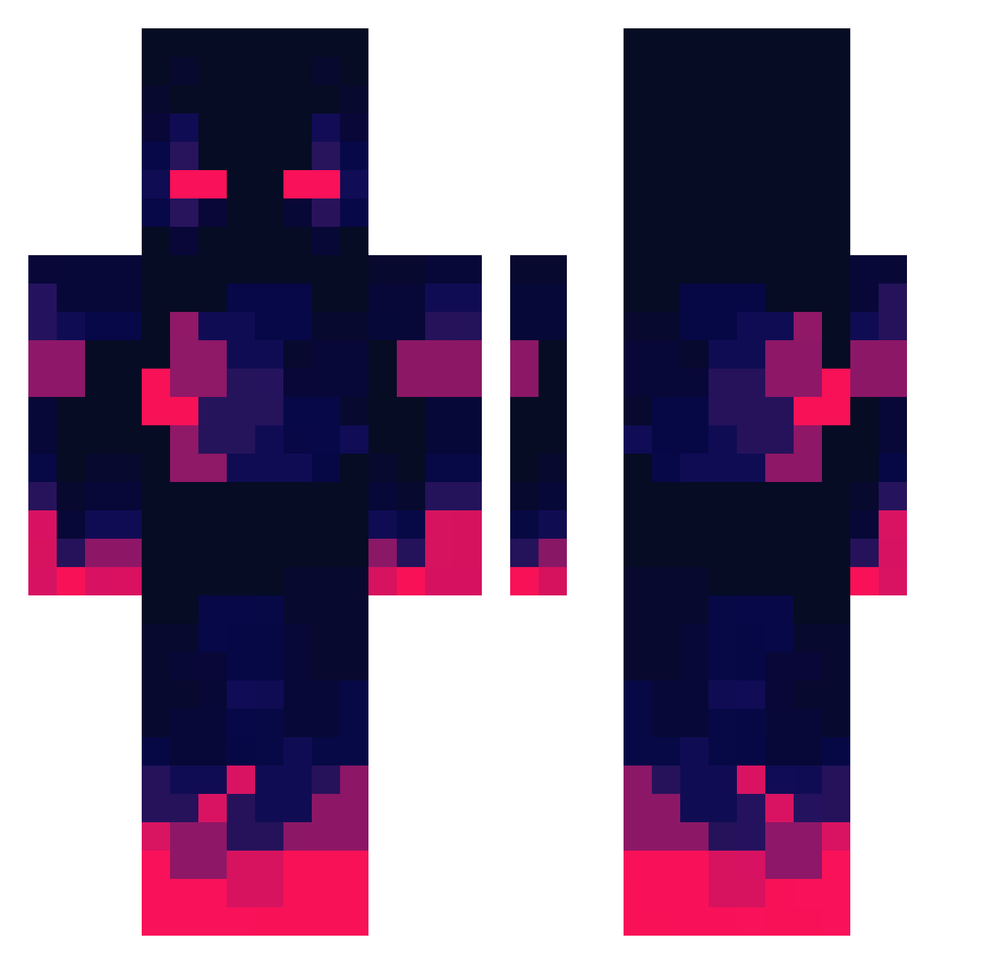 Keramalx Minecraft skin, front and back view