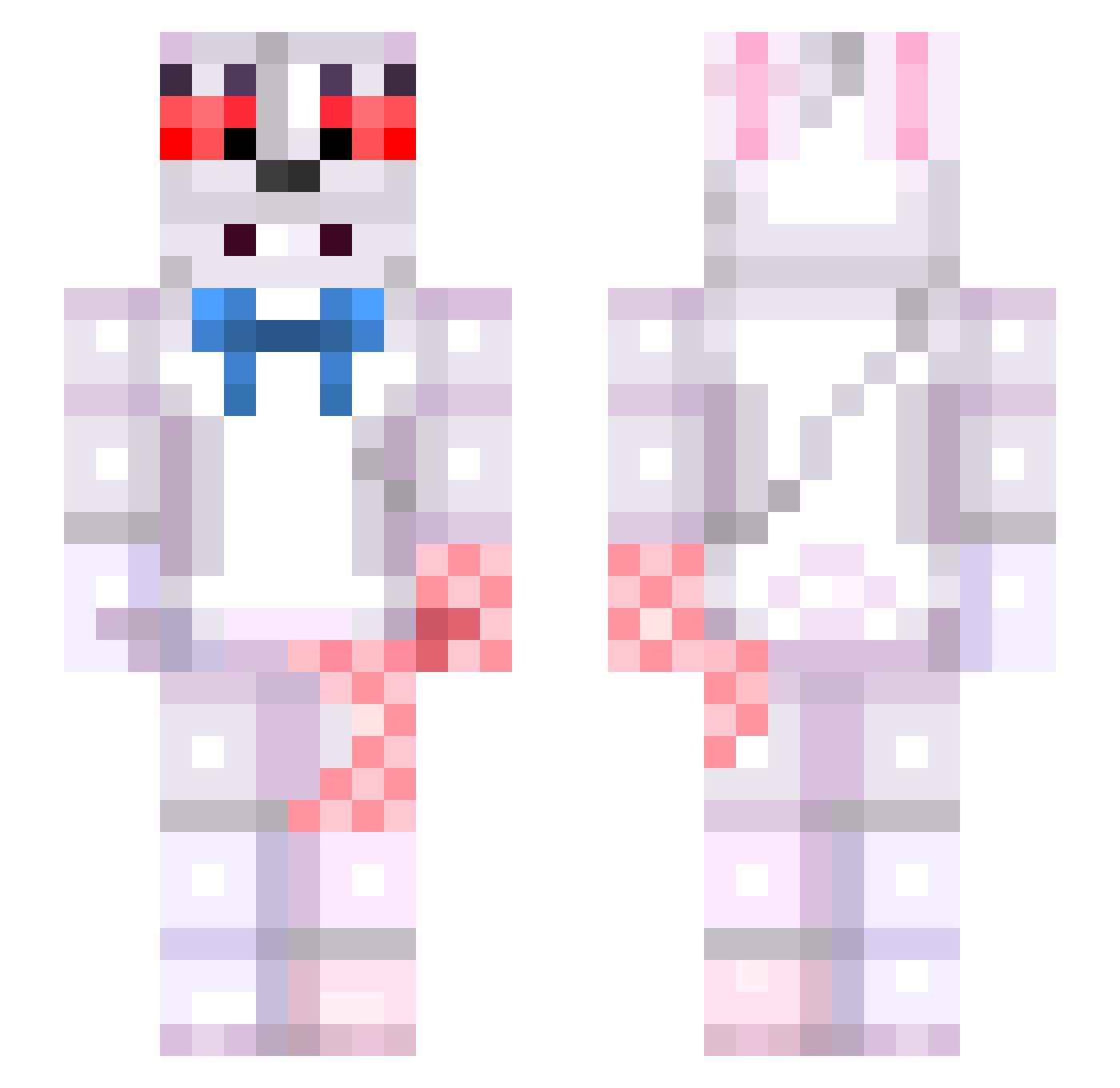 Vaneska_lol Minecraft skin, front and back view