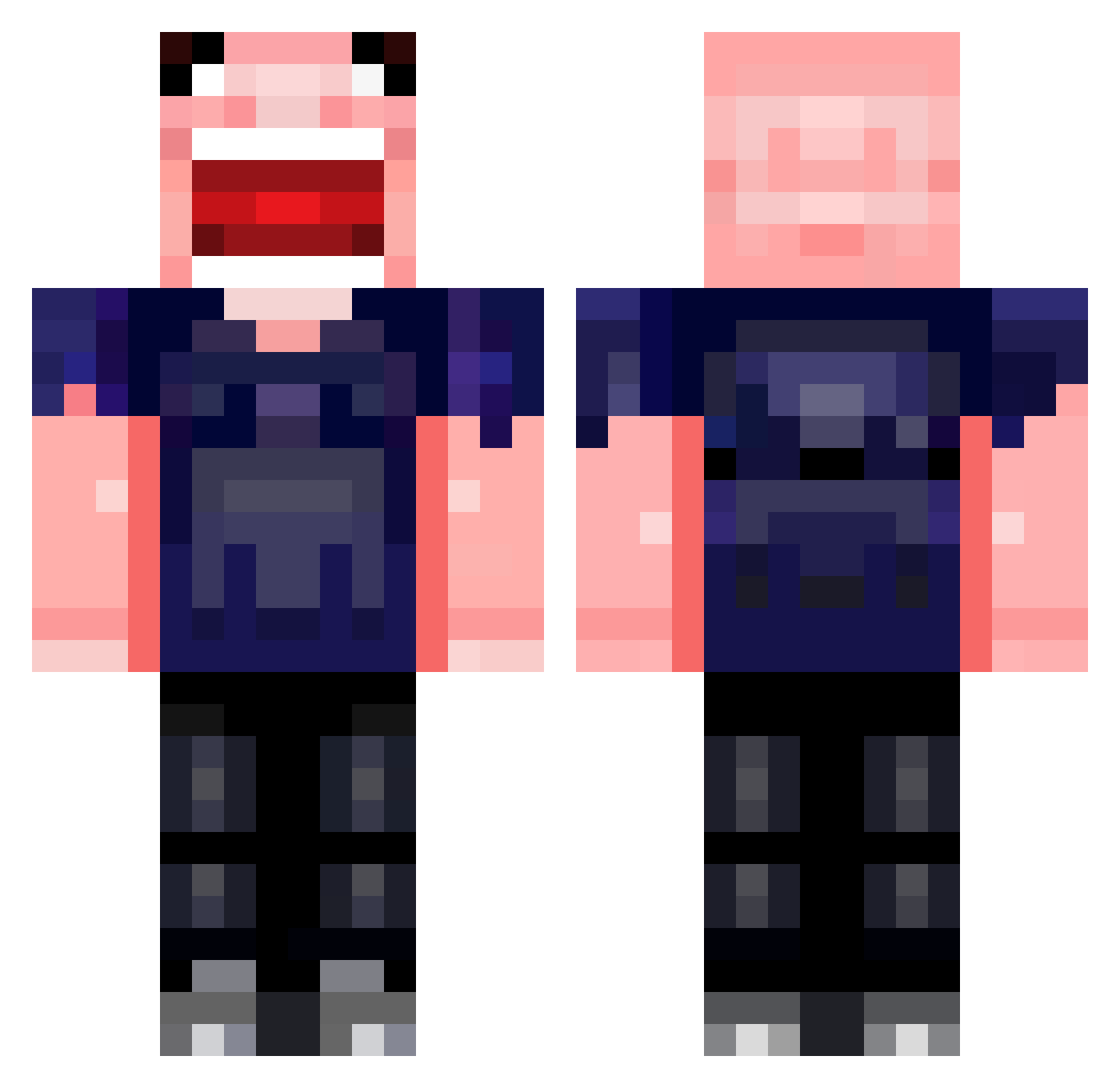 f0sk4 Minecraft skin, front and back view
