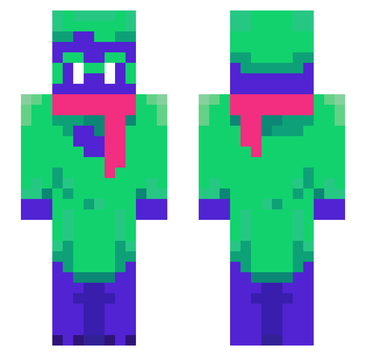 Cuzsie Minecraft skin, front and back view