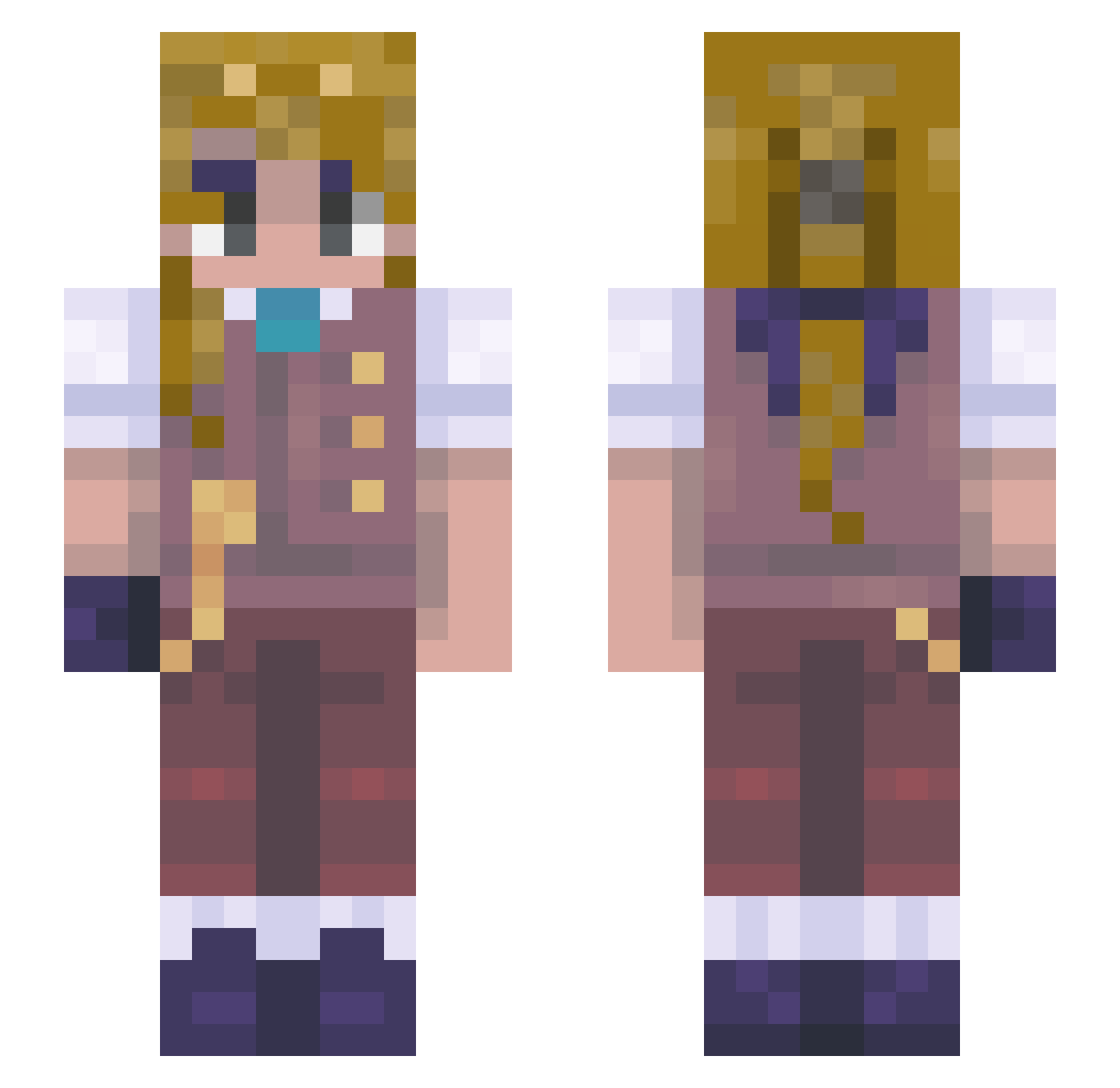 Jir0uz Minecraft skin, front and back view