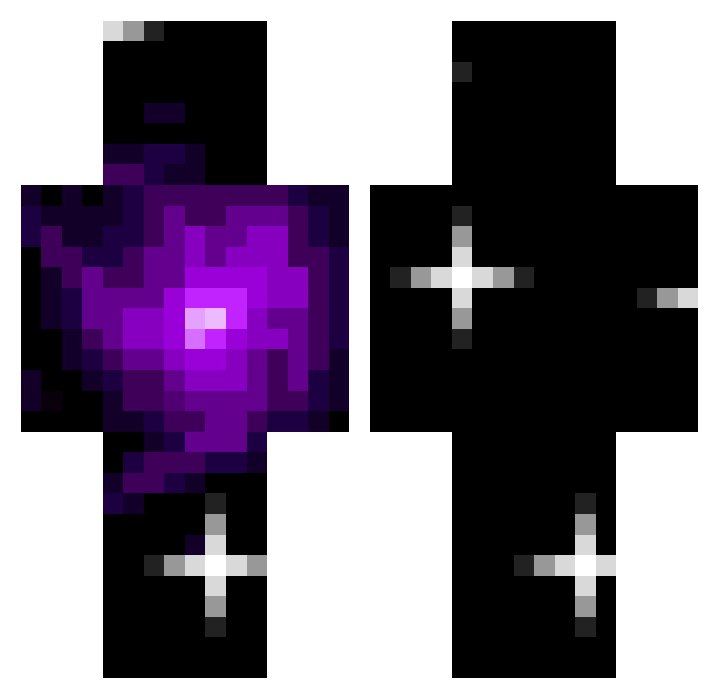 Crzty Minecraft skin, front and back view