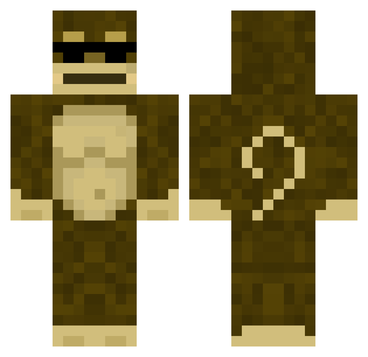 calcuim Minecraft skin, front and back view