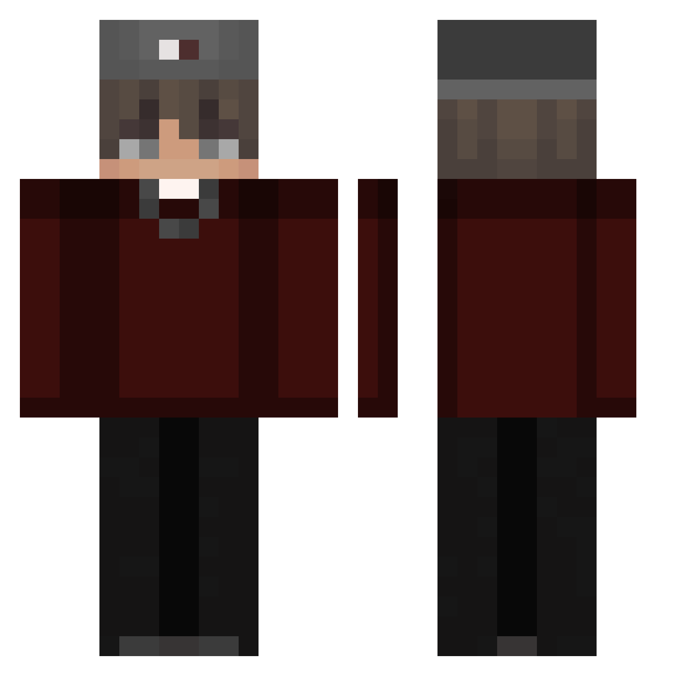 HuzzFumbler67 Minecraft skin, front and back view