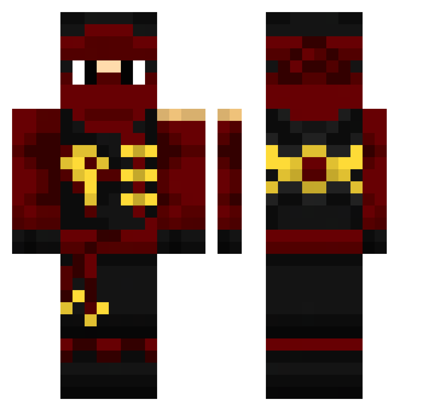 p4nch0_1 Minecraft skin, front and back view