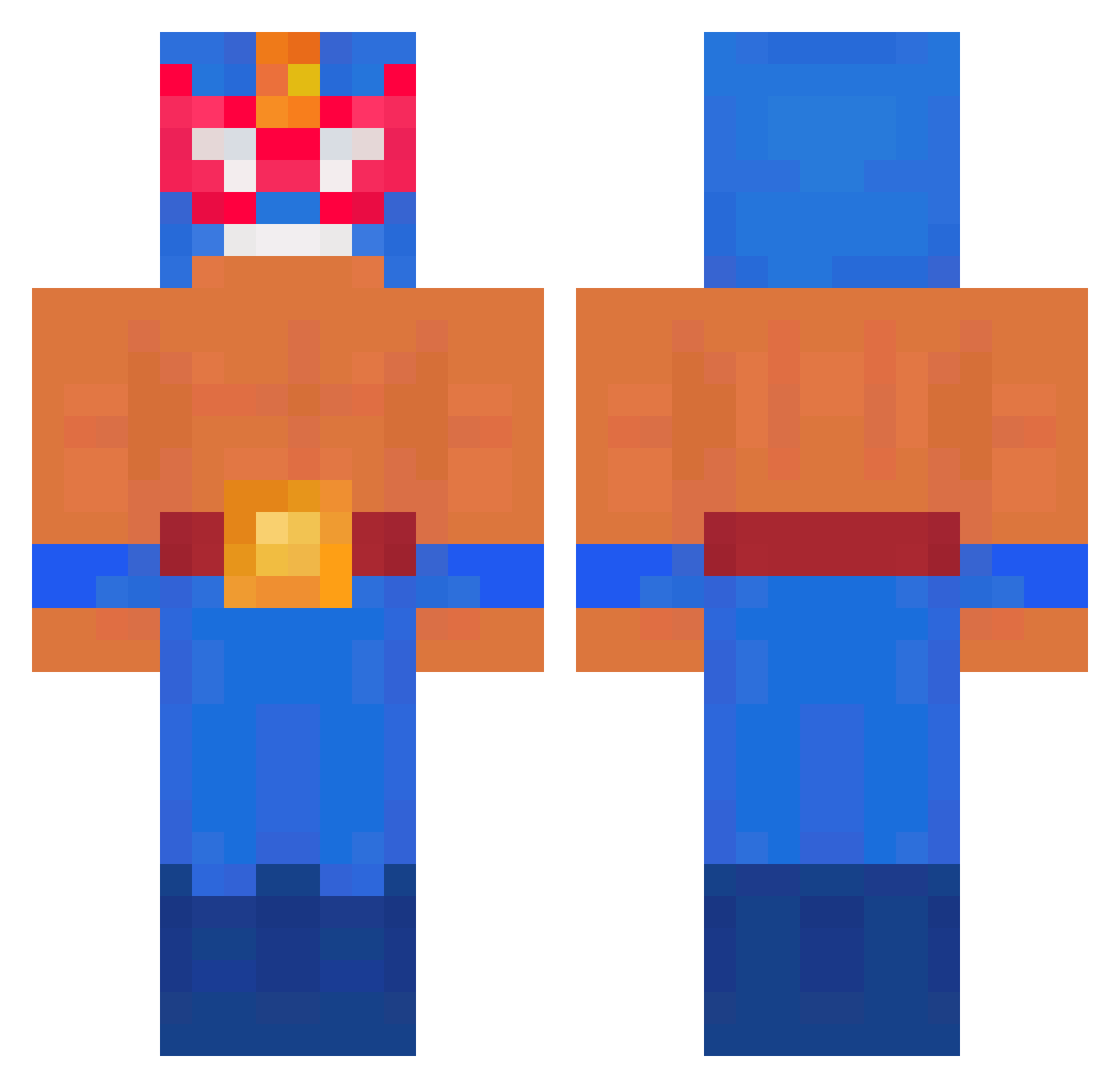 long_blueberry Minecraft skin, front and back view