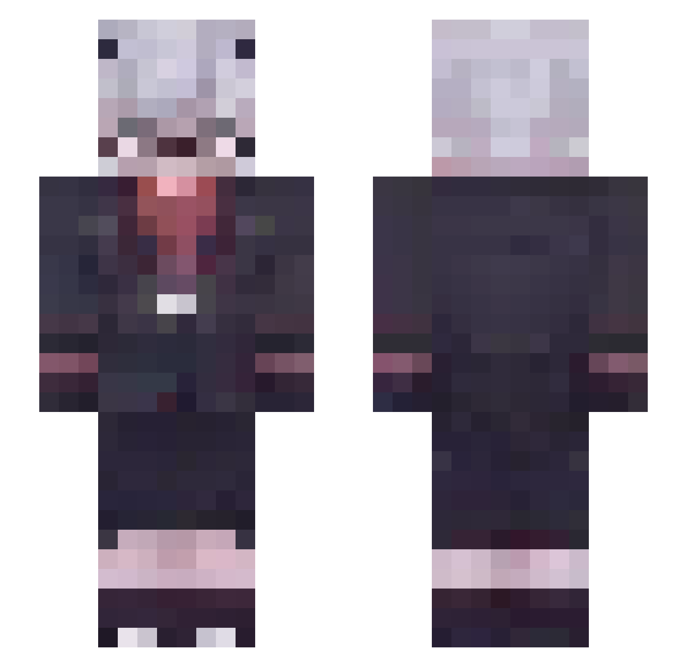 messier16 Minecraft skin, front and back view