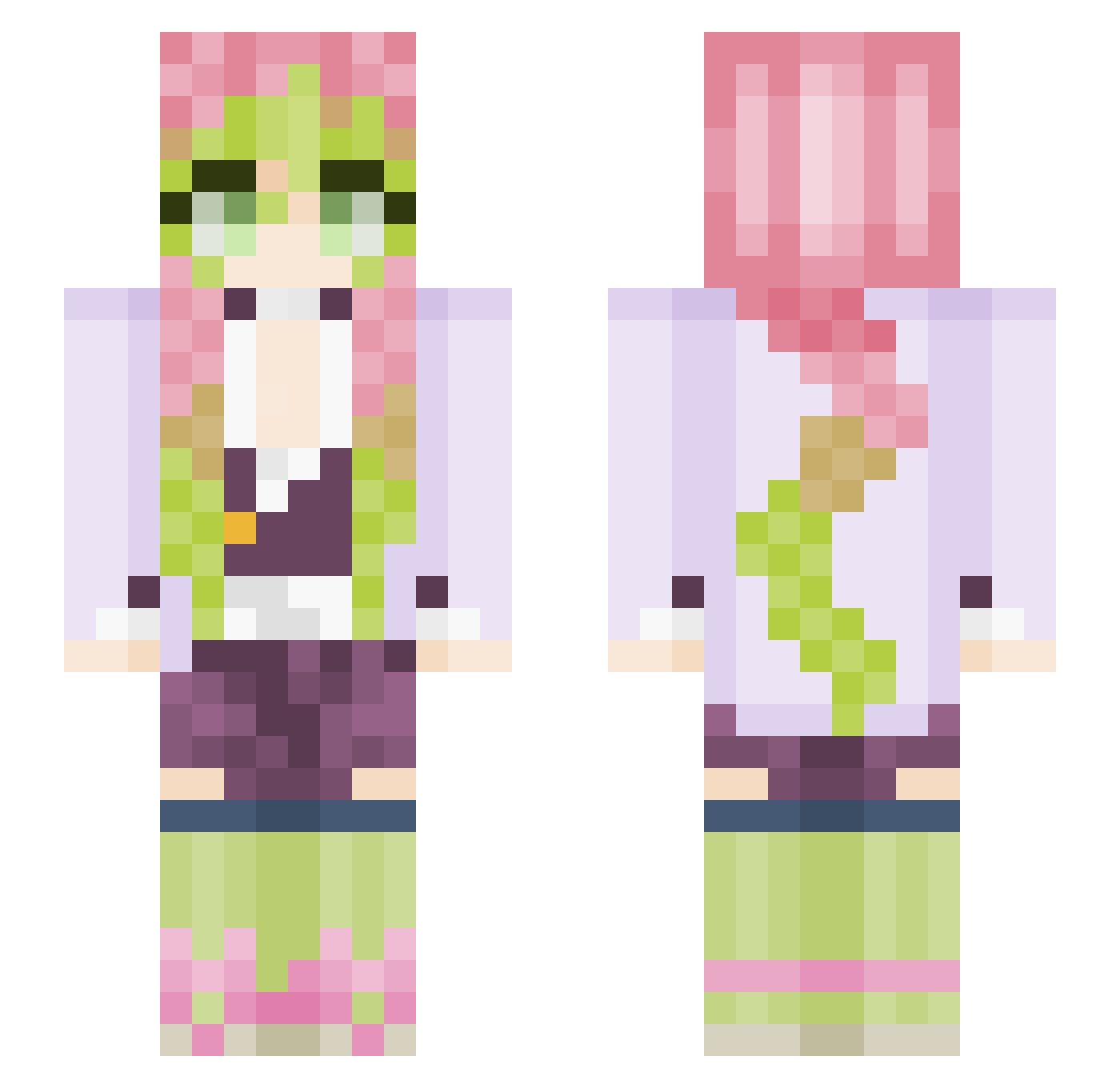 M1K30104 Minecraft skin, front and back view