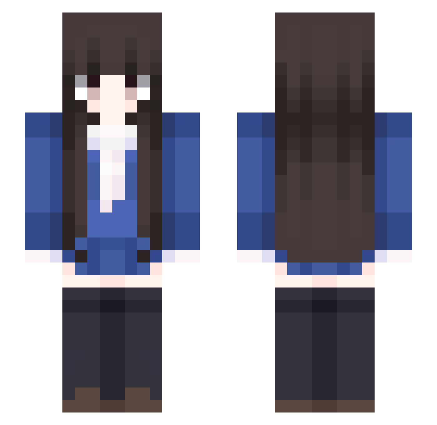 Vylariana Minecraft skin, front and back view