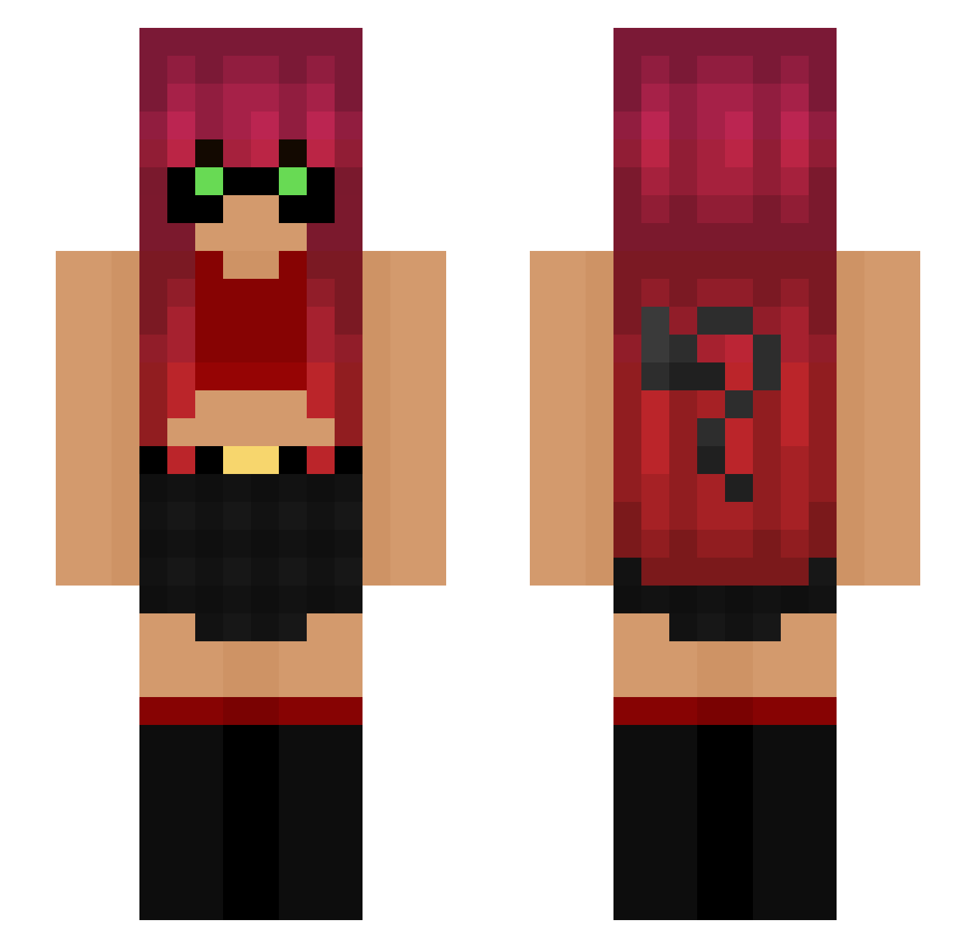 Breadweeb Minecraft skin, front and back view