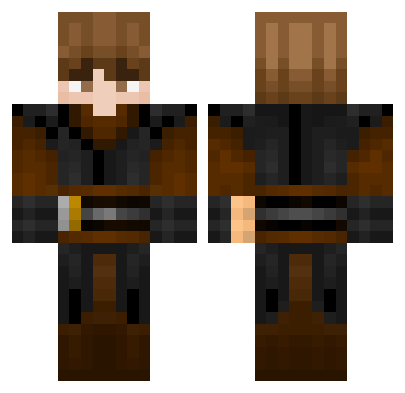 PhoeNixaaZ Minecraft skin, front and back view