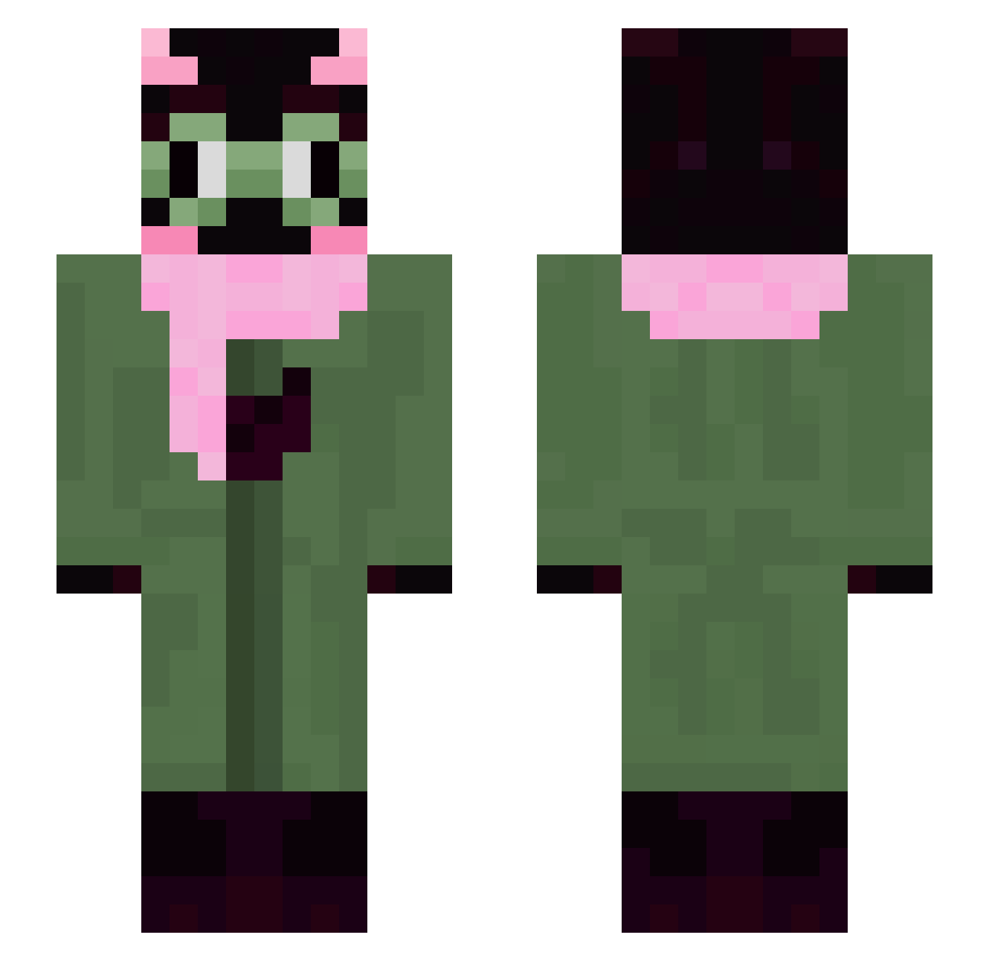 Tleolli Minecraft skin, front and back view