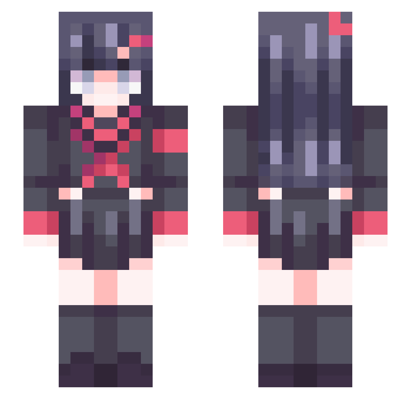 Saeram Minecraft skin, front and back view