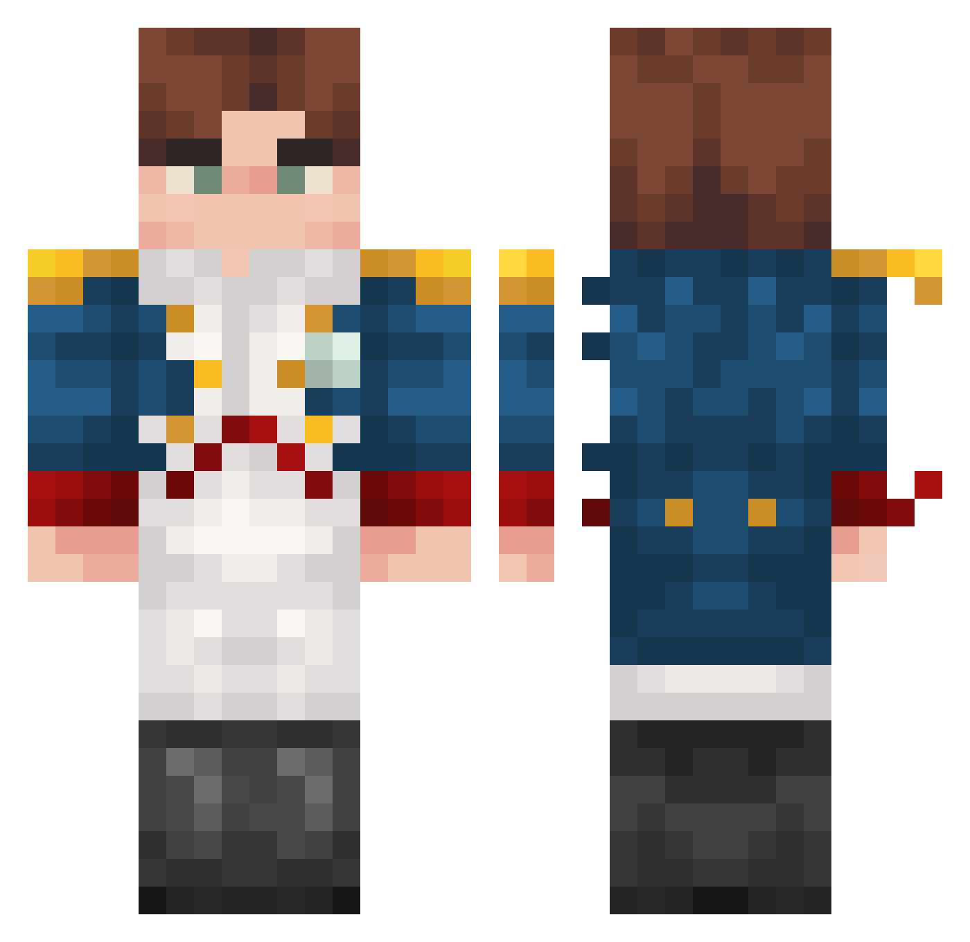 Uchiha__Madara__ Minecraft skin, front and back view