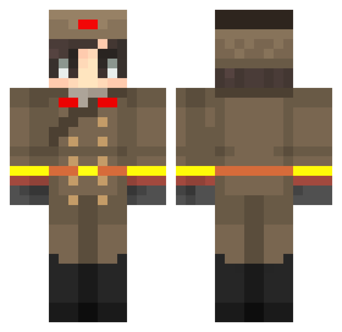 vqmpes Minecraft skin, front and back view