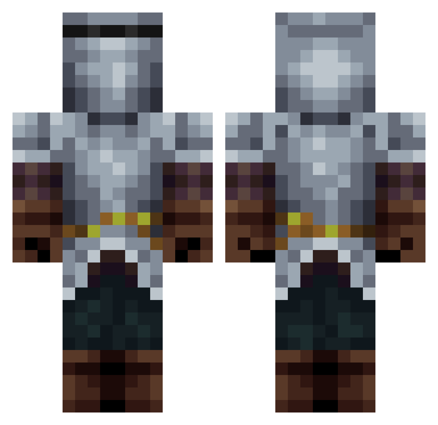 Melulin Minecraft skin, front and back view