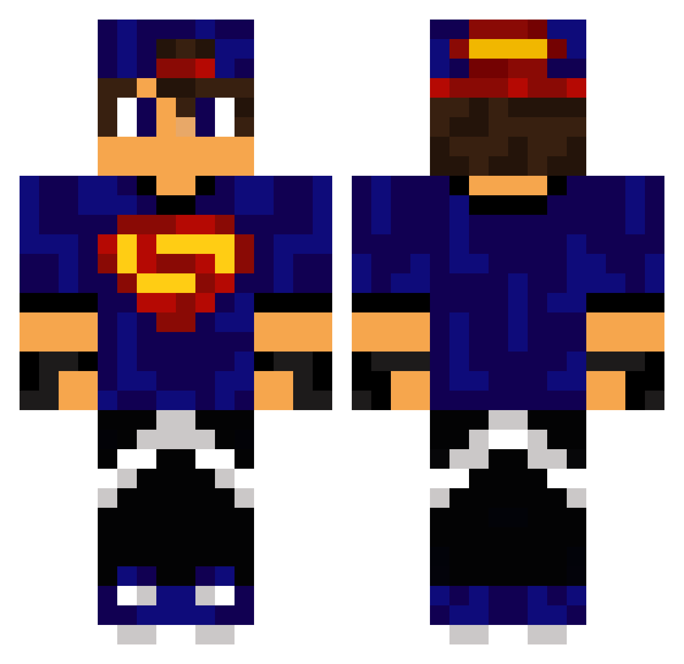 Neephzinho Minecraft skin, front and back view