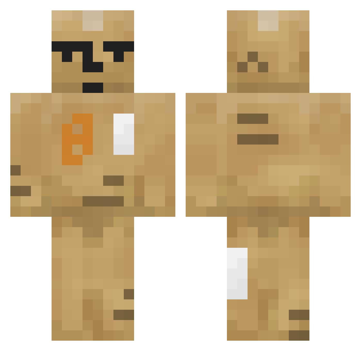Okkrot Minecraft skin, front and back view