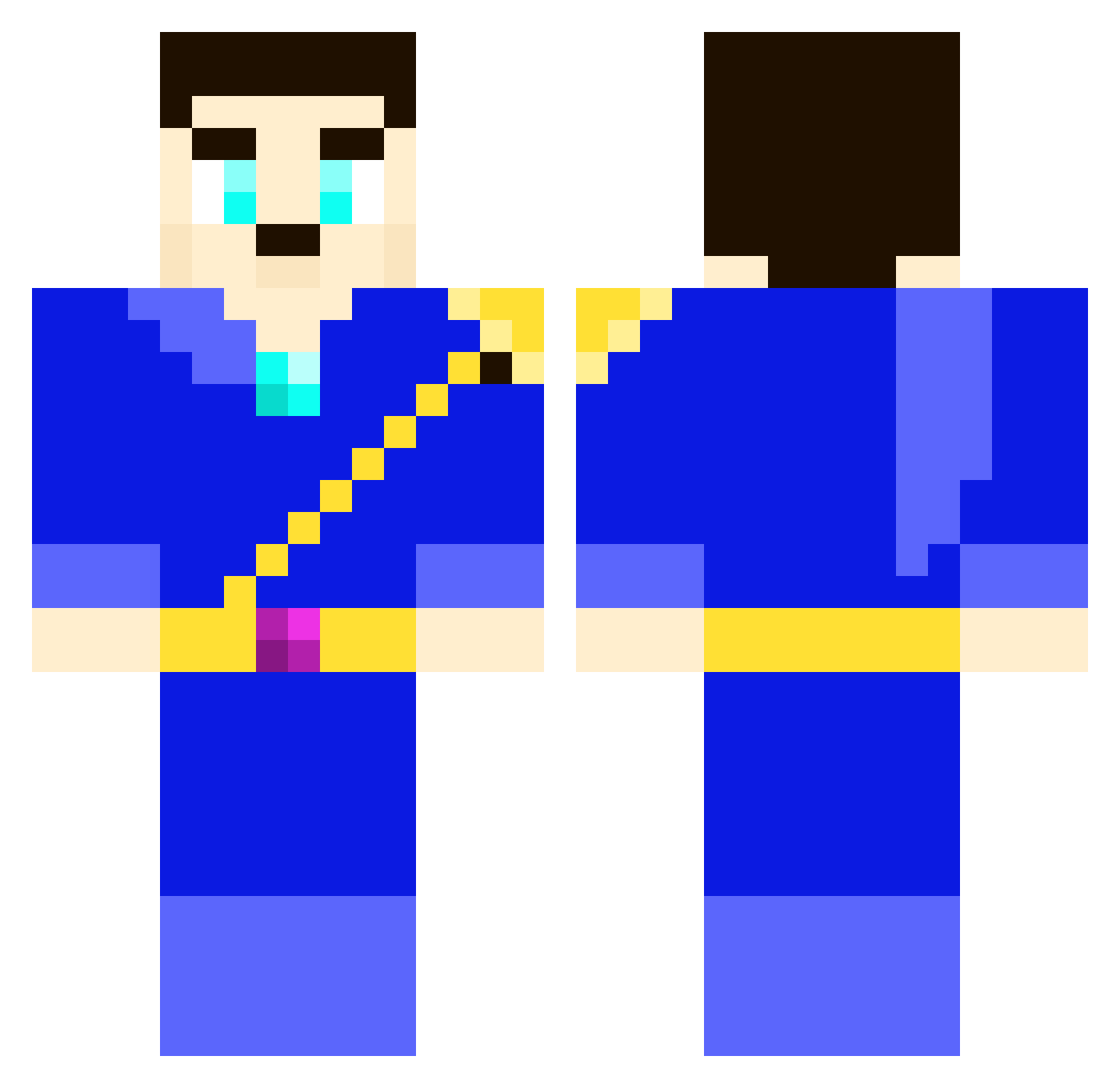 f9fg Minecraft skin, front and back view