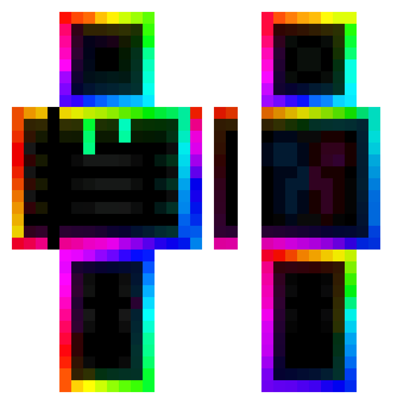 f_l_a_m_e_s Minecraft skin, front and back view