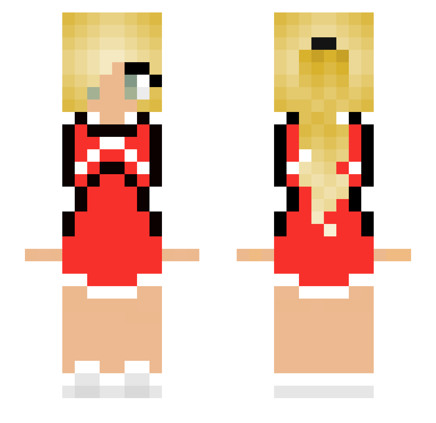 givemeurspine Minecraft skin, front and back view
