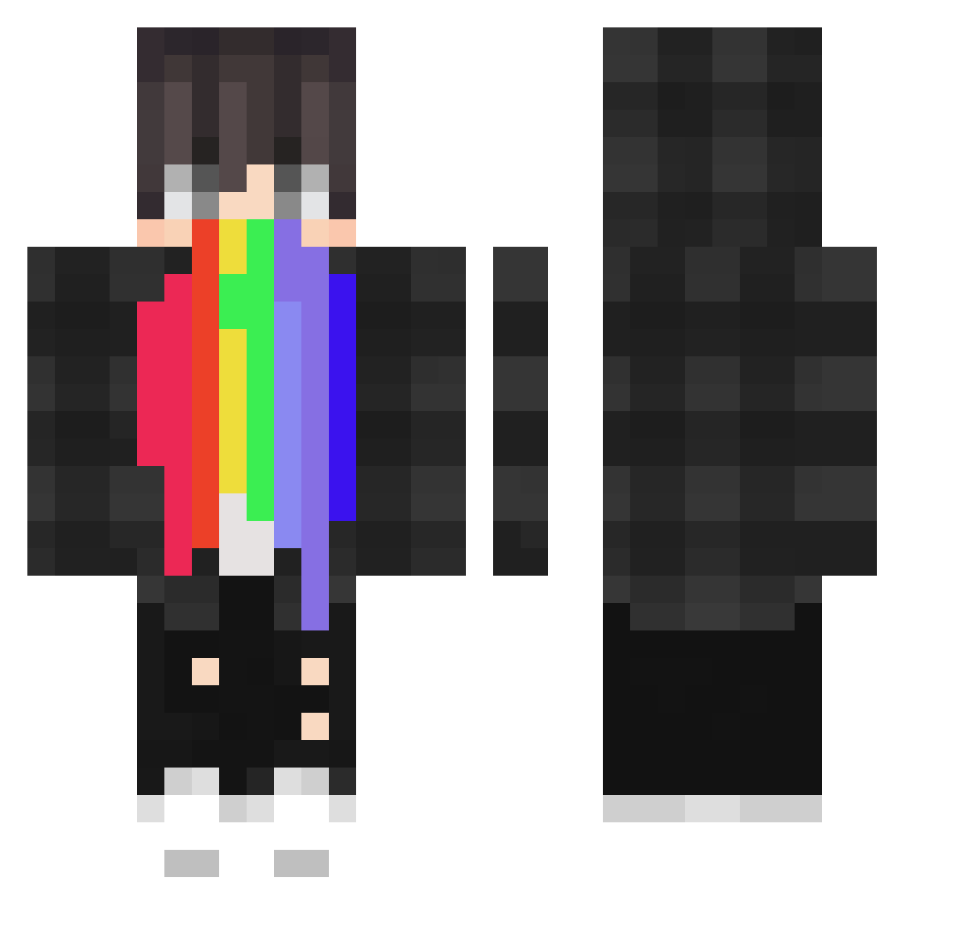 Kaivalya Minecraft skin, front and back view