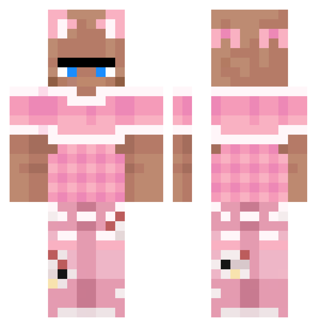 suxhy Minecraft skin, front and back view
