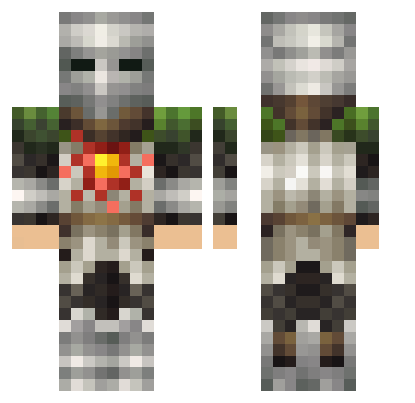 ChibbyChanga Minecraft skin, front and back view