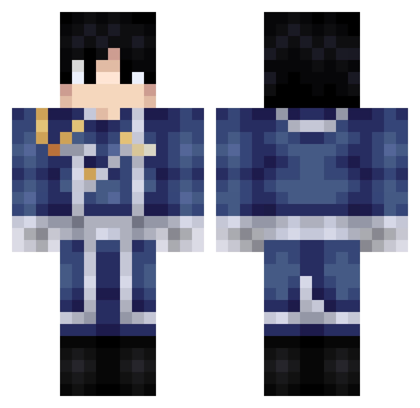 xxierce Minecraft skin, front and back view