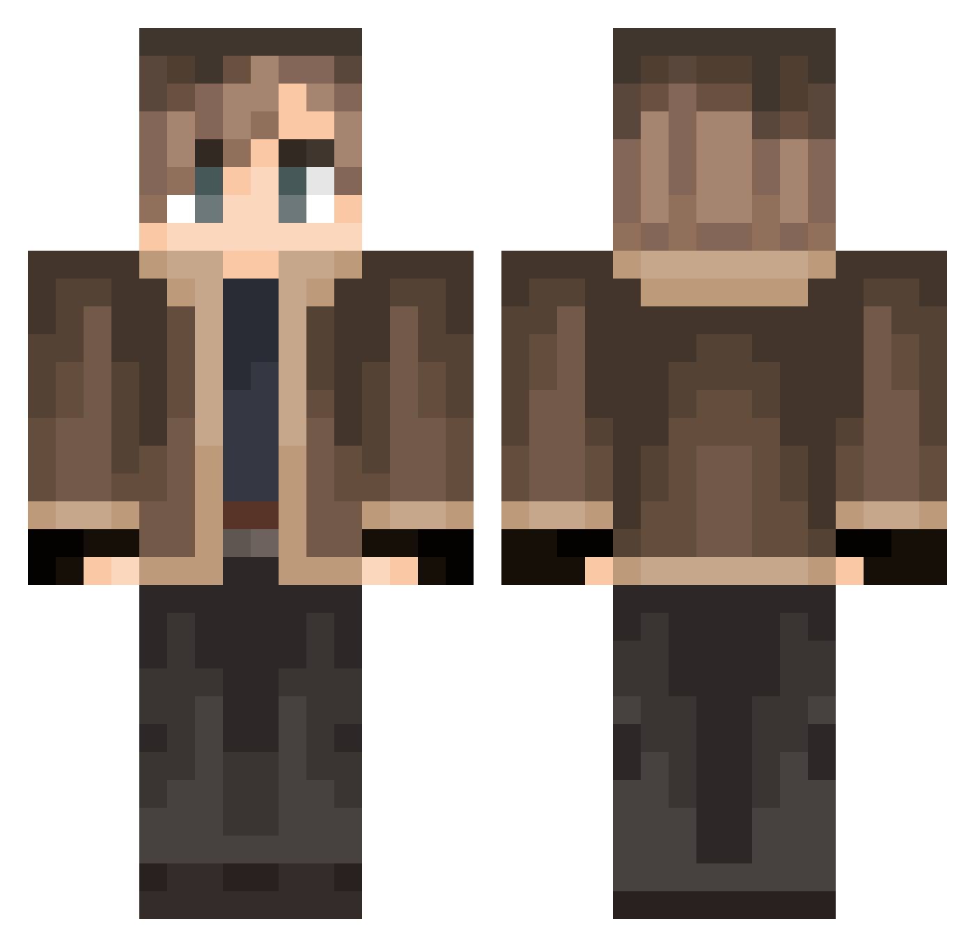 peepoleo Minecraft skin, front and back view