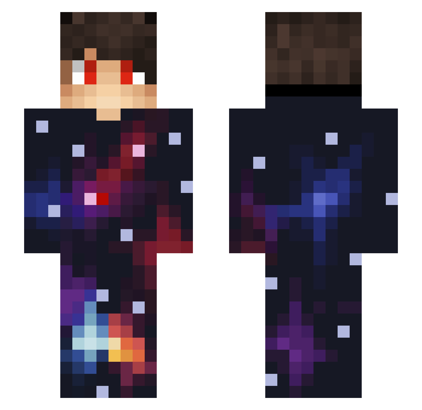 ItsPlasmaTV Minecraft skin, front and back view