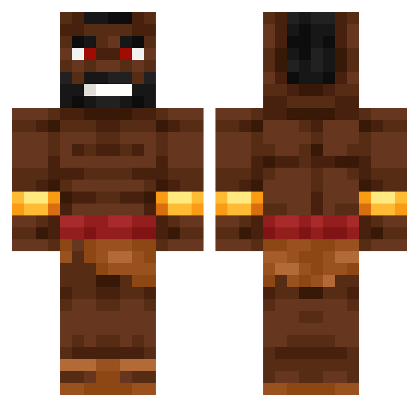 DreamersDaddy Minecraft skin, front and back view
