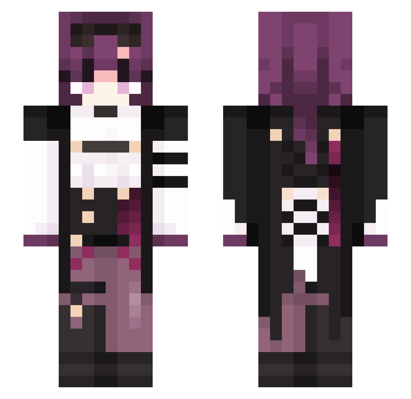 ColdBananaMiilk Minecraft skin, front and back view