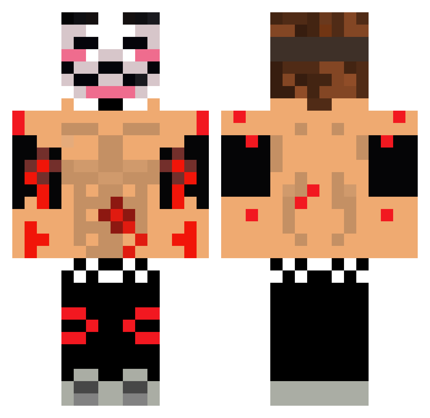 Mauritixx Minecraft skin, front and back view