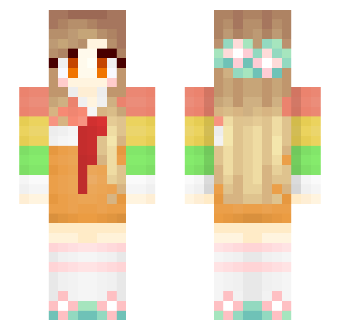 PotFastest Minecraft skin, front and back view