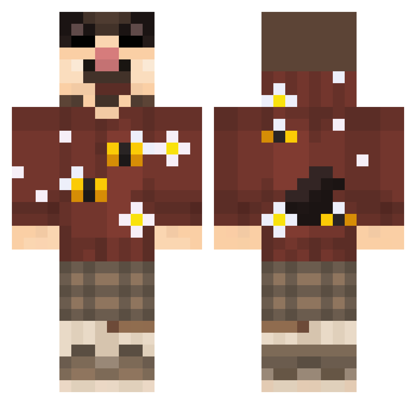 Melvienna Minecraft skin, front and back view