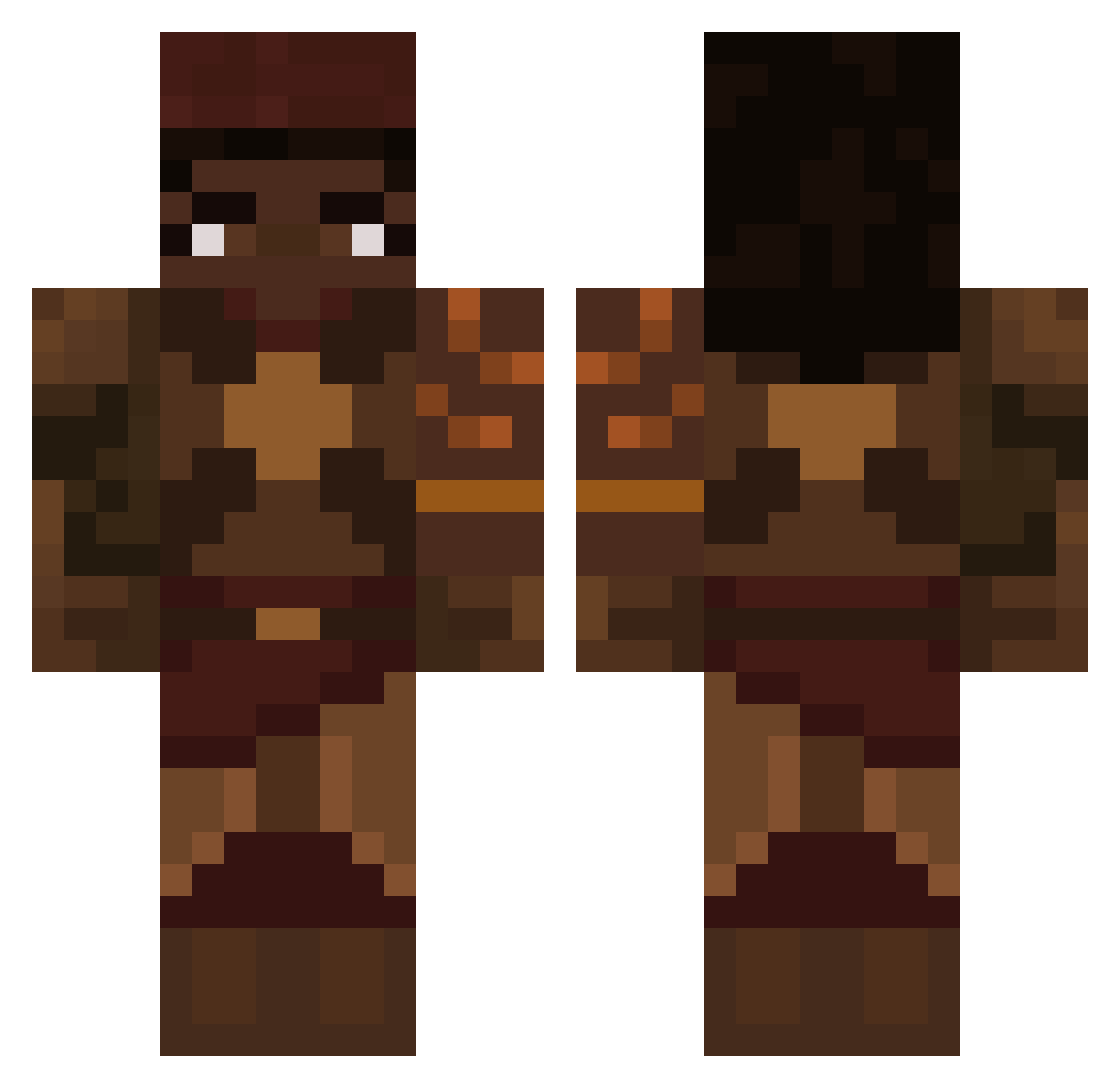 Beeplesnorb Minecraft skin, front and back view