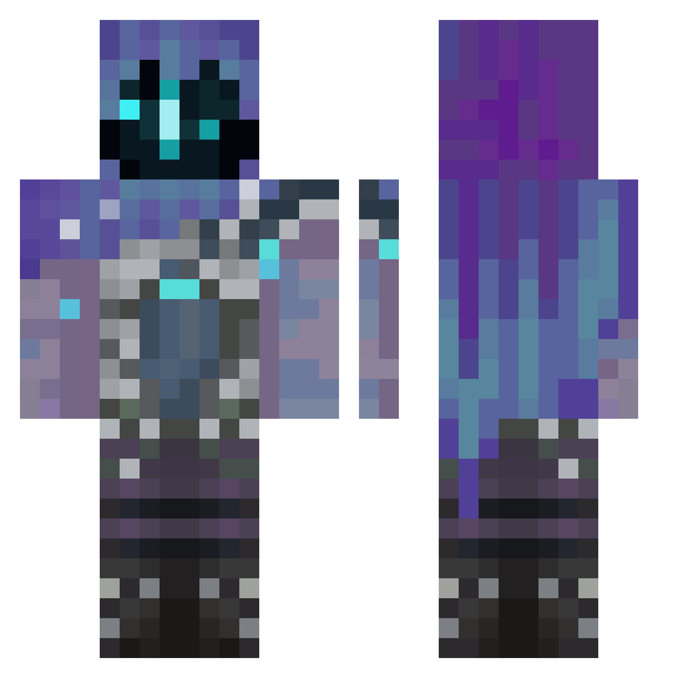 reinhardt_x10 Minecraft skin, front and back view